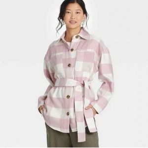A New Day Pink & White Plaid Shacket
